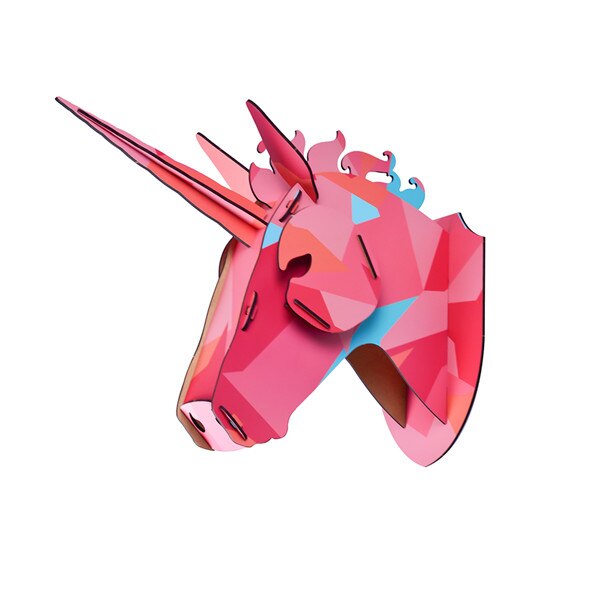 3D en bois artisanat Animal cerf wapiti licorne cheval tête tenture murale bois MDF artisanat décorations pour la maison mur Art décoration: 12