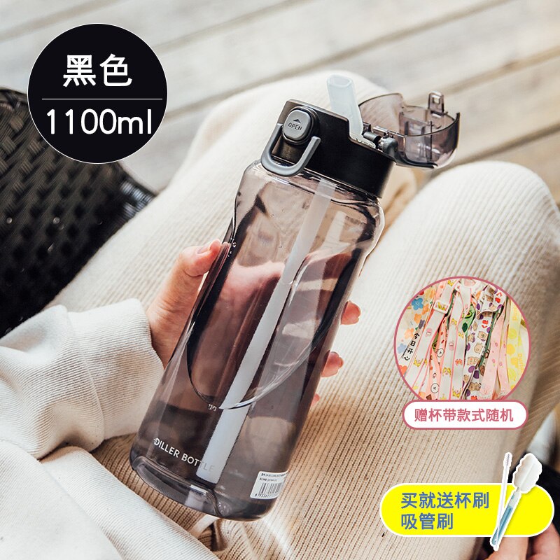 Transparent enkel vattenflaska kawaii söt snygg liten bärbar vattenflaska miljövänlig utomhus frasco drinkware  ab50wb