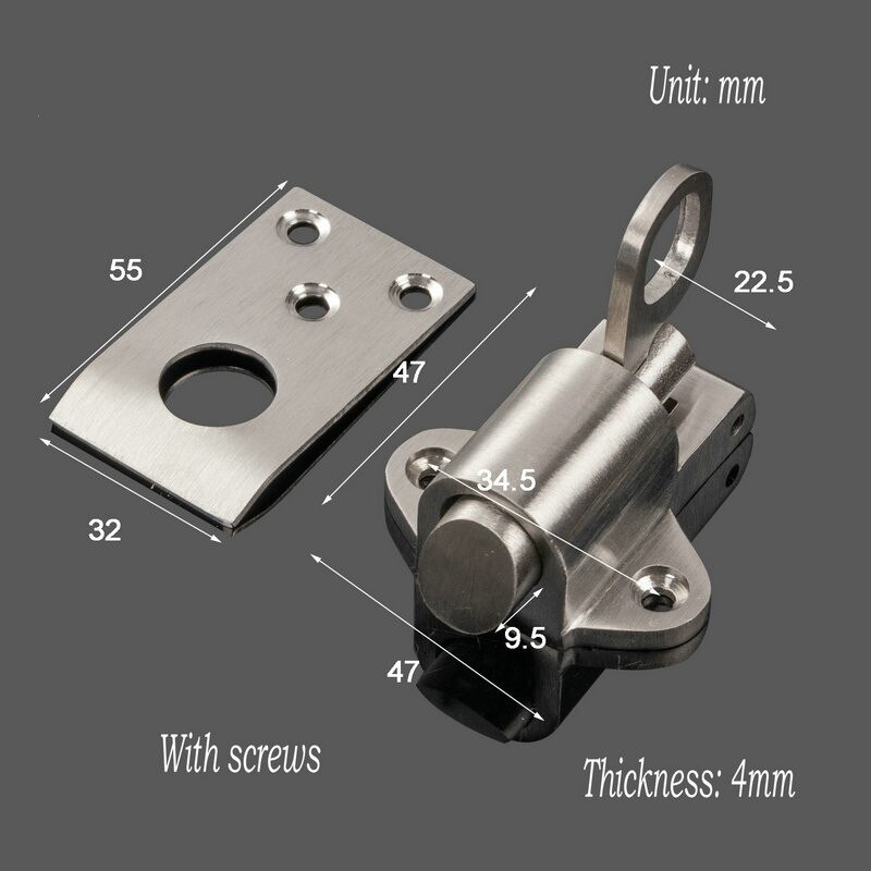 Selvlukkende automatisk lås/bolt altandør vinduesbolt rustfrit stål mellemliggende fjerdør hardware: Type 3