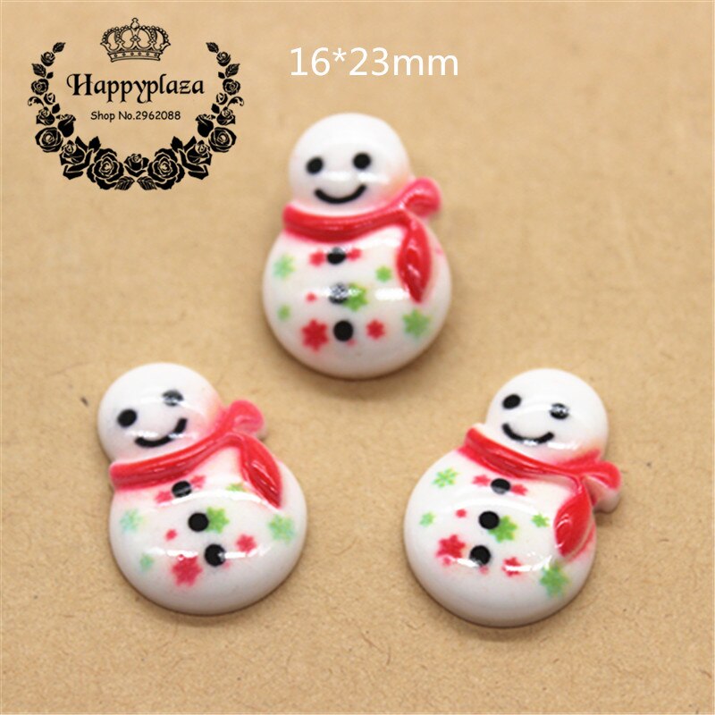 20pcs Resin Christmas Reindeer/Santa Claus/Tree/Bell/Snowman/Wreath/Sock/Glove Miniature Art Supply Decoration Charm Craft,: No.6 snowman