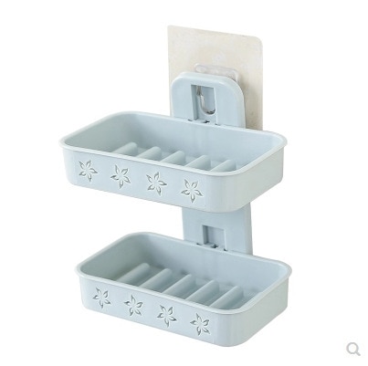 Soap Dishes Bathroom Shower Soap Box Soap Holder Double layer Soap Holder Plate Tray Bathroom rack