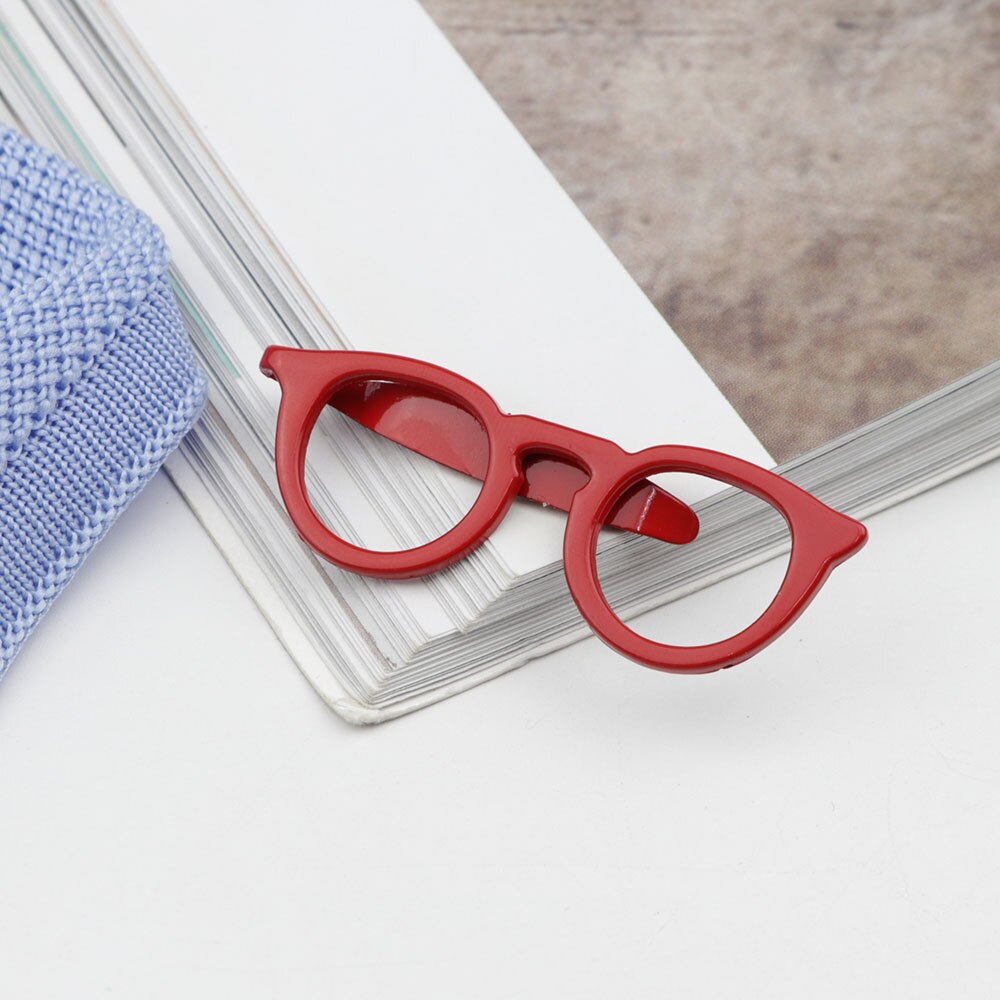 4 couleurs pince à cravate lunettes forme pince à cravate en métal noir/rouge/or pour hommes lunettes loisirs cravate Clips broche accessoire bijoux: 4