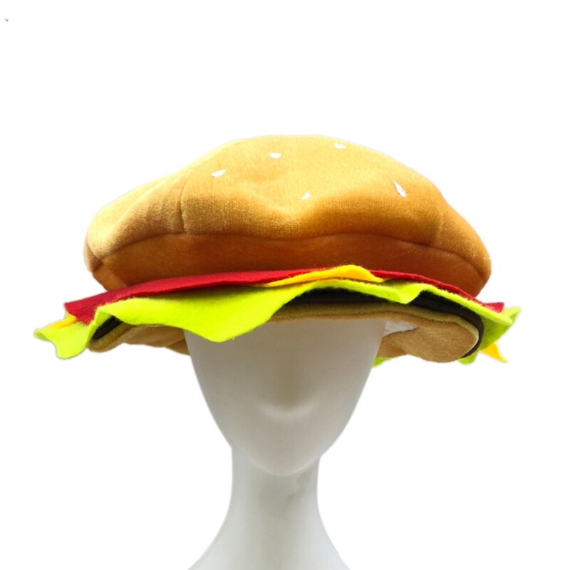 Funny Hamburger Hat,Fun Fast Food Hamburger Hat,Pizza Party Supplies Decorations,Crazy Silly Hat for Halloween