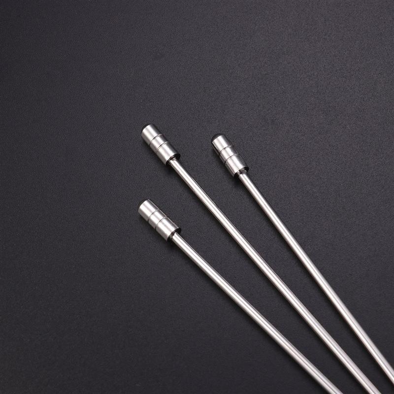 10 Pcs 304 Stainless Steel Food Picks Reusable Cylinder Shaped Cocktail Picks Dessert Fruit Picks For Dinner Party BBQ