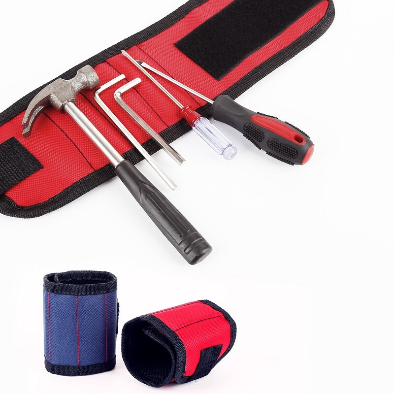 1pc magnetische polsbandjes, handwikkels, gereedschapstas, verstelbare elektriciens pols, schroeven, spijkers, boorhouder, riem, armband voor thuisreparaties