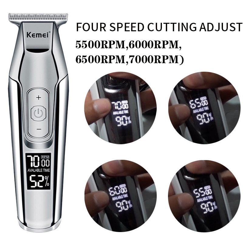 Kemei Tondeuse Baard Trimmer Mannen Tondeuse Lcd Digitale Display Cordless Kapsel Elektrische Scheerapparaat 5