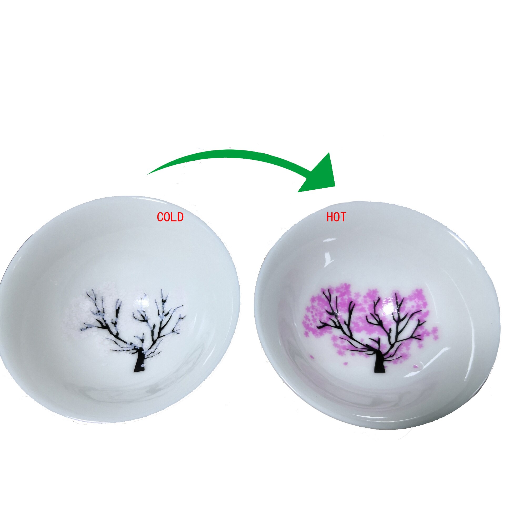 Japanese Magic Sakura Cup Cold Temperature Color Changing Flower display Sake Cup Ceramic Kung fu Tea Cup Tea Bowl: hot-change 3