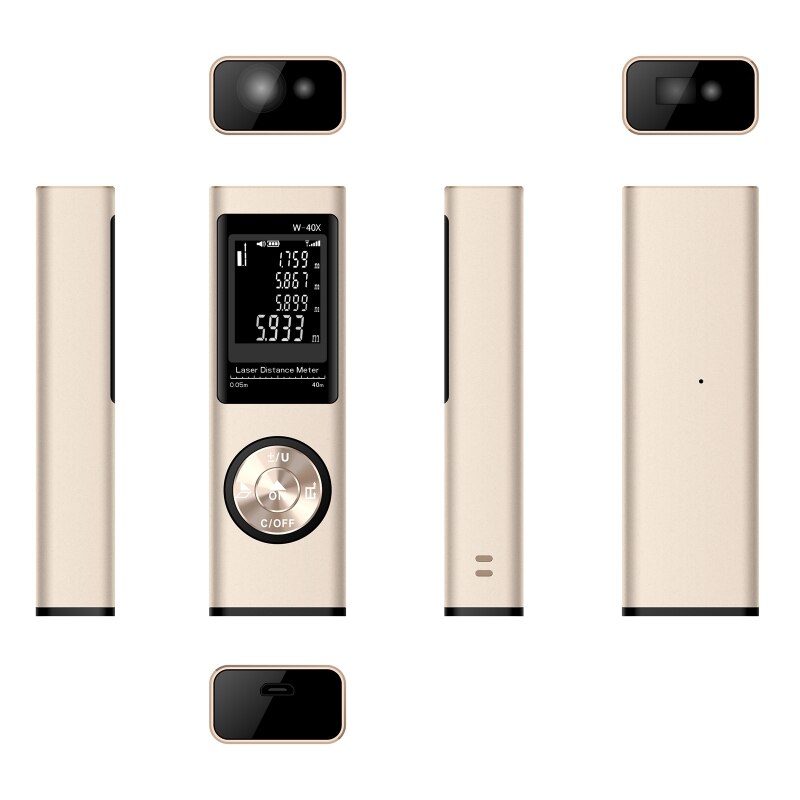 80m Aluminum IP54 4 Measurement Units Digital Infrared Ray Distance Meter Rechargeable Waterproof Dustproof Fallproof