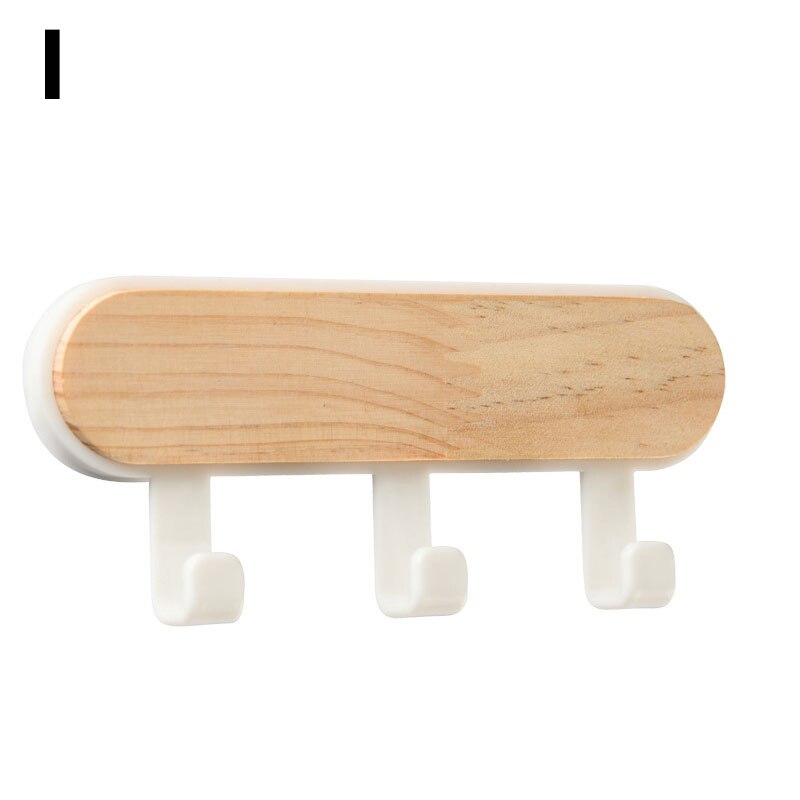 Wood Key Holder Hat Scarf Storage Organizer Strong Key Ring Rack Phone Hooks Clerk Housekeeper Wall Mounted Hangers: 09