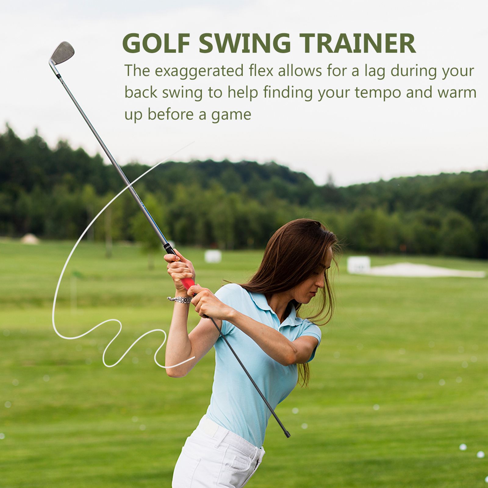 golf trening swingu golfowego pomoc moc dla siły tempo równowagi golf rozgrzewka kij