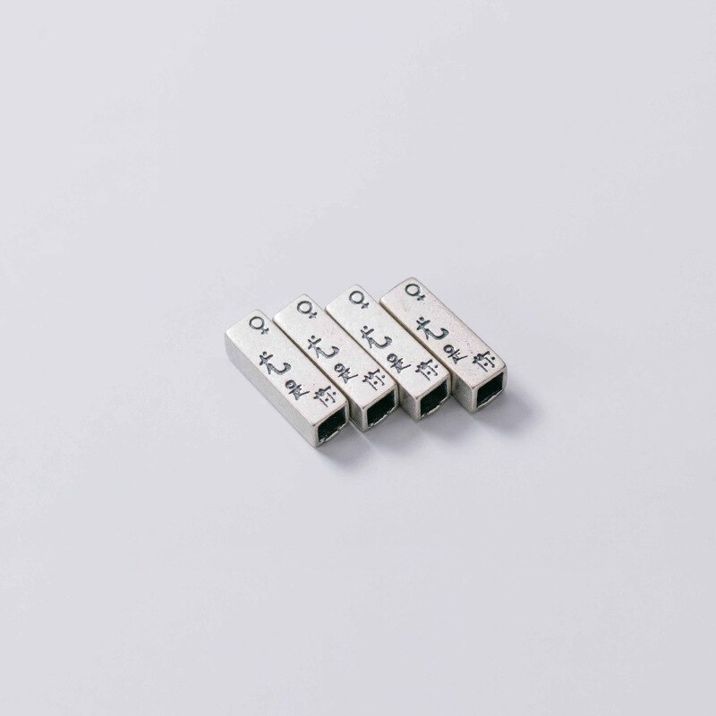 Meetsoft romantische Sterling silber-paar-anhänger mit quadratischen perlen, speziell für diy-handarbeiten, halsketten, armbänder und mehr.