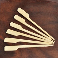 100-200pcs 9cm 3.5in Natural Bamboo Paddle Pick Flat Wood Skewer Fruit Food Picker Cocktail Paddle Bar Barbecue Party Supplies