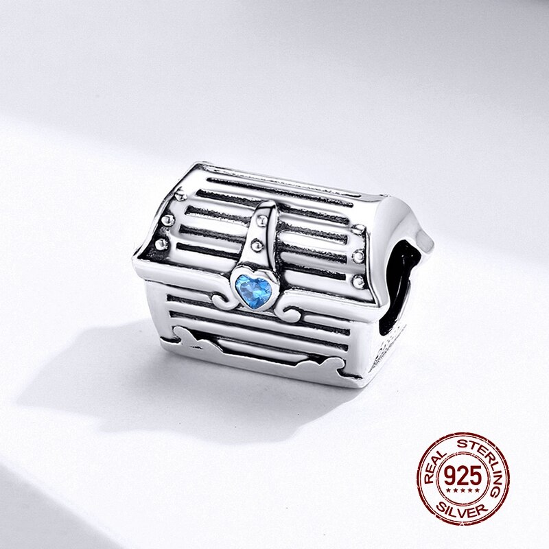 MOWIMO Echtem 925 Sterling Silber Reize retro Grammophon Schatz Brust Perlen passen Silber Original Armbinde Anhänger Schmuck