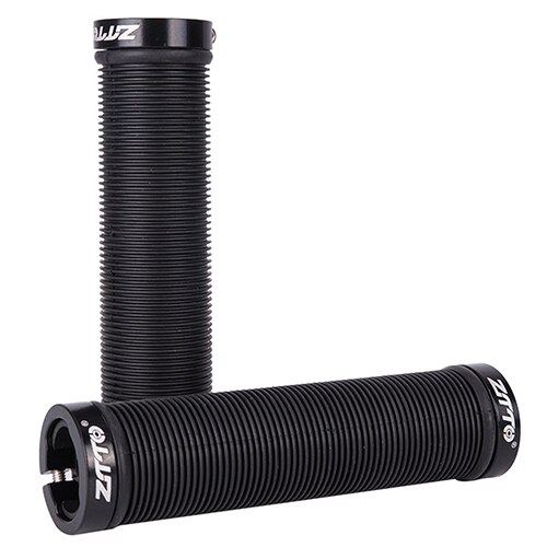 1 par MTB Carretera puños de goma con topes de aluminio para bicicleta Anti-slip Plasti de aleación de aluminio de doble bloqueo apretones de manillar de bicicleta accesorios: Black