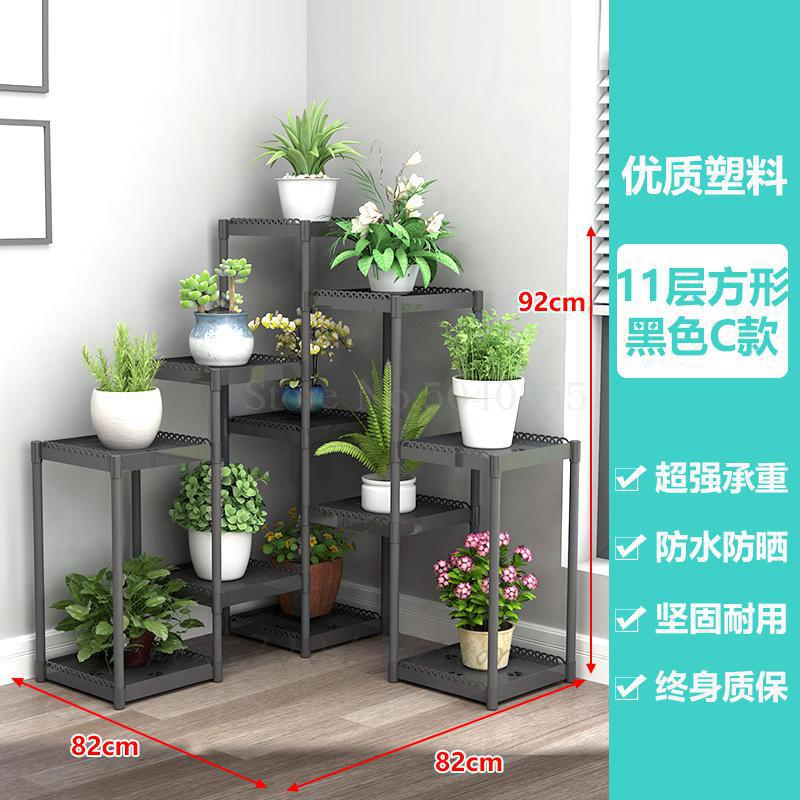 Blomsterhylle flere etasjer innendørs spesiell balkong terrasse blomsterstativ multi-potthylle plast vindusrammeholder: Vip 8