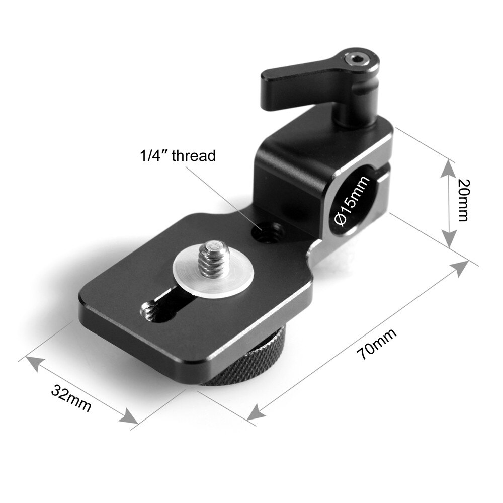 SmallRig Quick Release Rod Mount Adjustable 15mm Rod Clamp Adapter For DSLR Monitor Viewfinder Support - 0960