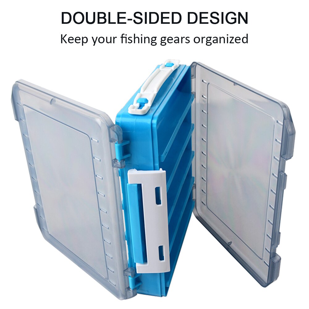 Double Sided Fishing Box Fishing Accessories Lures Hooks Storage Box Fishing Tackle Organizer Box