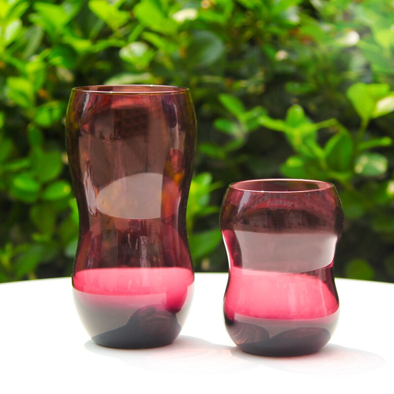 Koreansk rund dejlig lilla gennemsigtig peanut - formet glas vandglas familie stue møblering kolde drikke kopper<br>