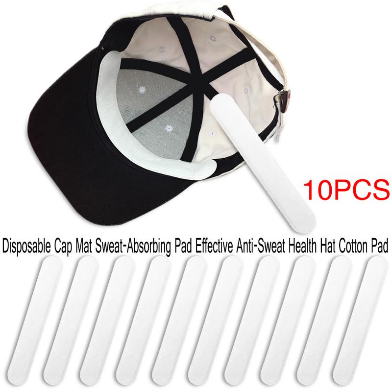 Alfombrilla desechable con almohadilla absorbente para el sudor, gorro para la salud, Anti-sudor, almohadilla de algodón, 10 Uds.