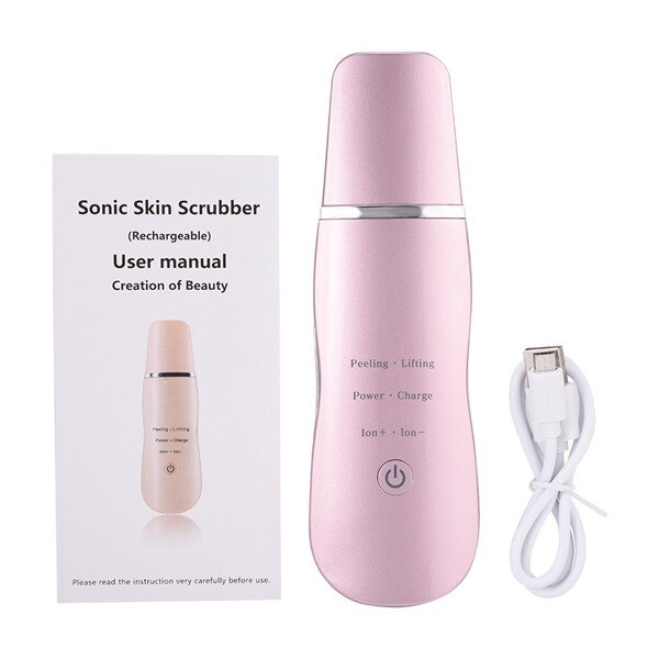 Ultrasonic Face Pore Cleaner Ultrasound Therapy Ion Skin Scrubber, High Frequency Vibration Face SPA Peeling Machine