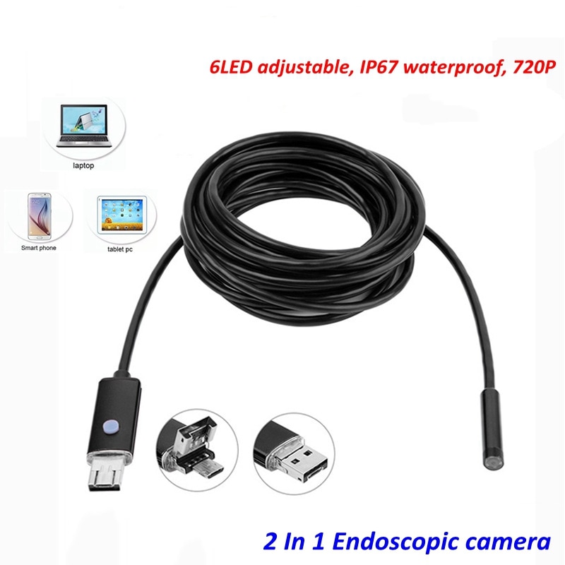 USB Car Endoscope Camera Diognostic Tool Soft Cable Inspection IP Camera Android System 5.5mm Endoscope Car Camera