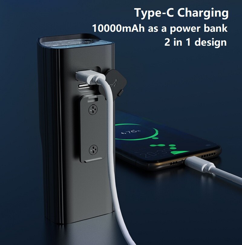 NATFIRE-potente luz OLED para bicicleta, linterna recargable tipo C, 10000mAh, resistente al agua, 2000 lúmenes, GTR60