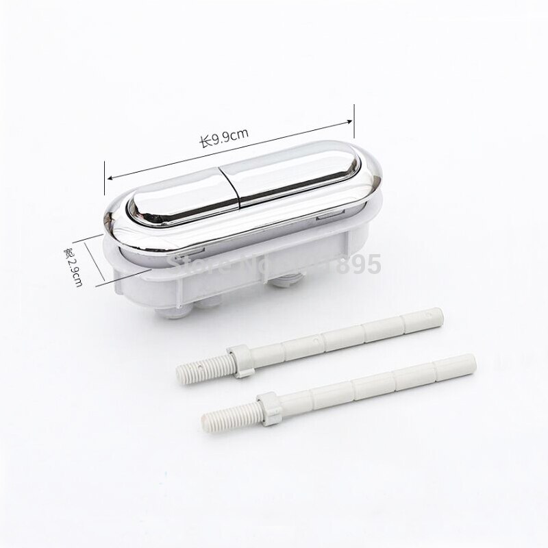 ABS Material Chrome with Black Color Square Models of Toilet Flush Valve Push Button