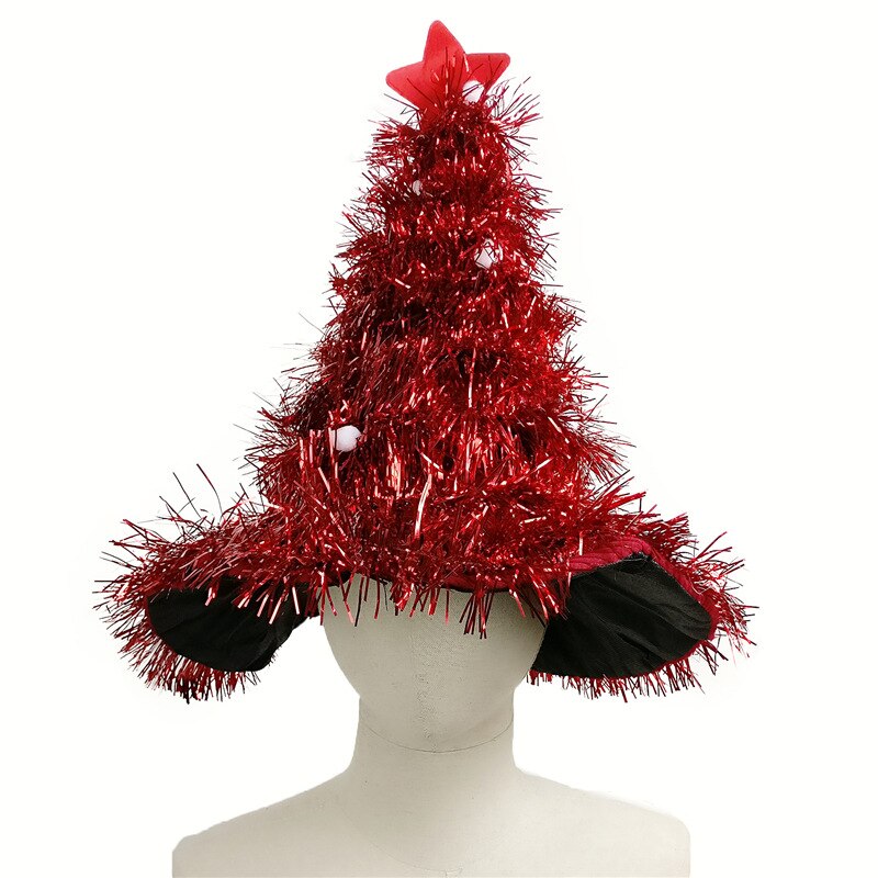 Sombreros de Navidad de Papá Noel para adultos y niños, gorros de árbol de Navidad, rojo azul a rayas, decoración de navidad, de Año ,: tree-red