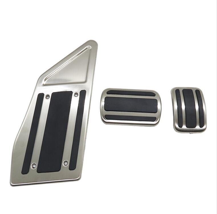 For Peugeot 3008 5008 LHD AT MT Gas Brake Pedal Cover Drill Steel Non-Slip Accelerator Overlay Accessories Car Styling: AT 3PCS