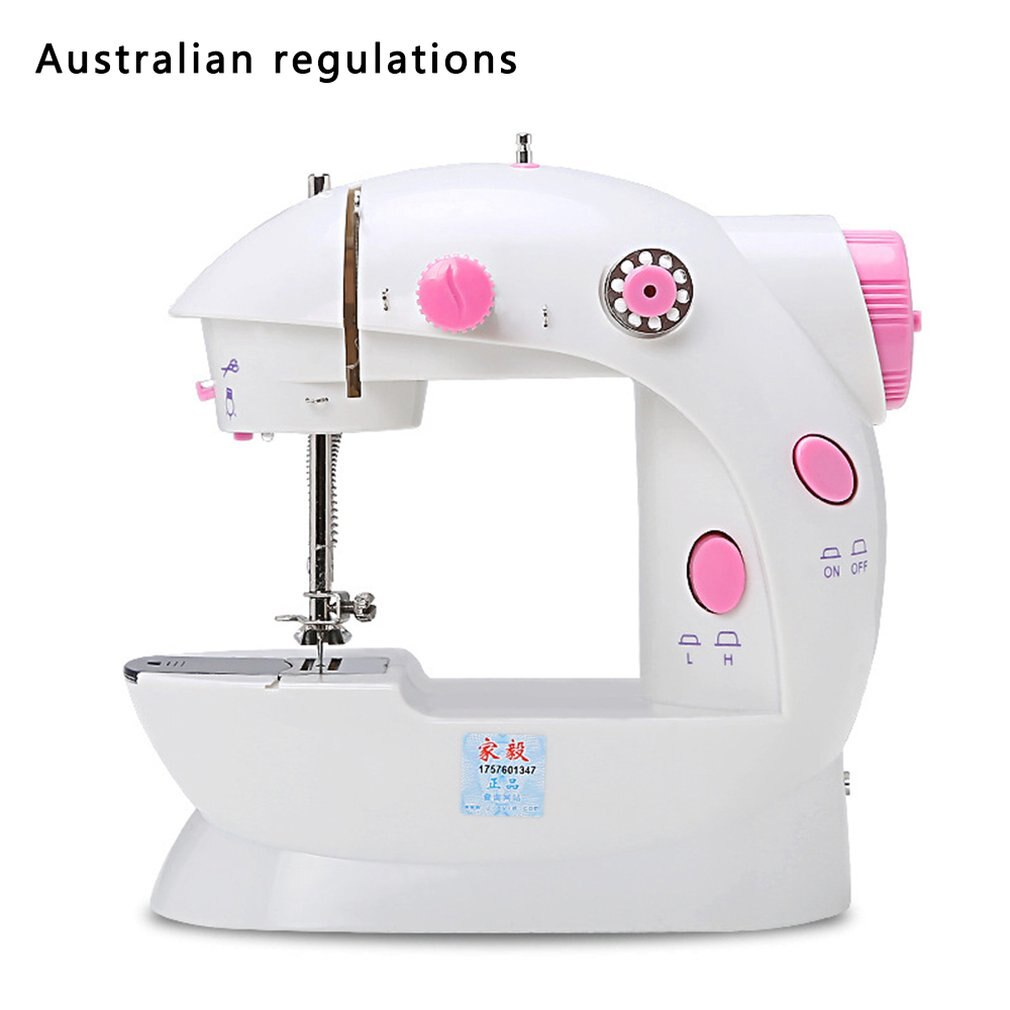 Practical Electric Sweing Tailor Small Household Electric Mini Multifunction Portable Sewing Machine: Maroon