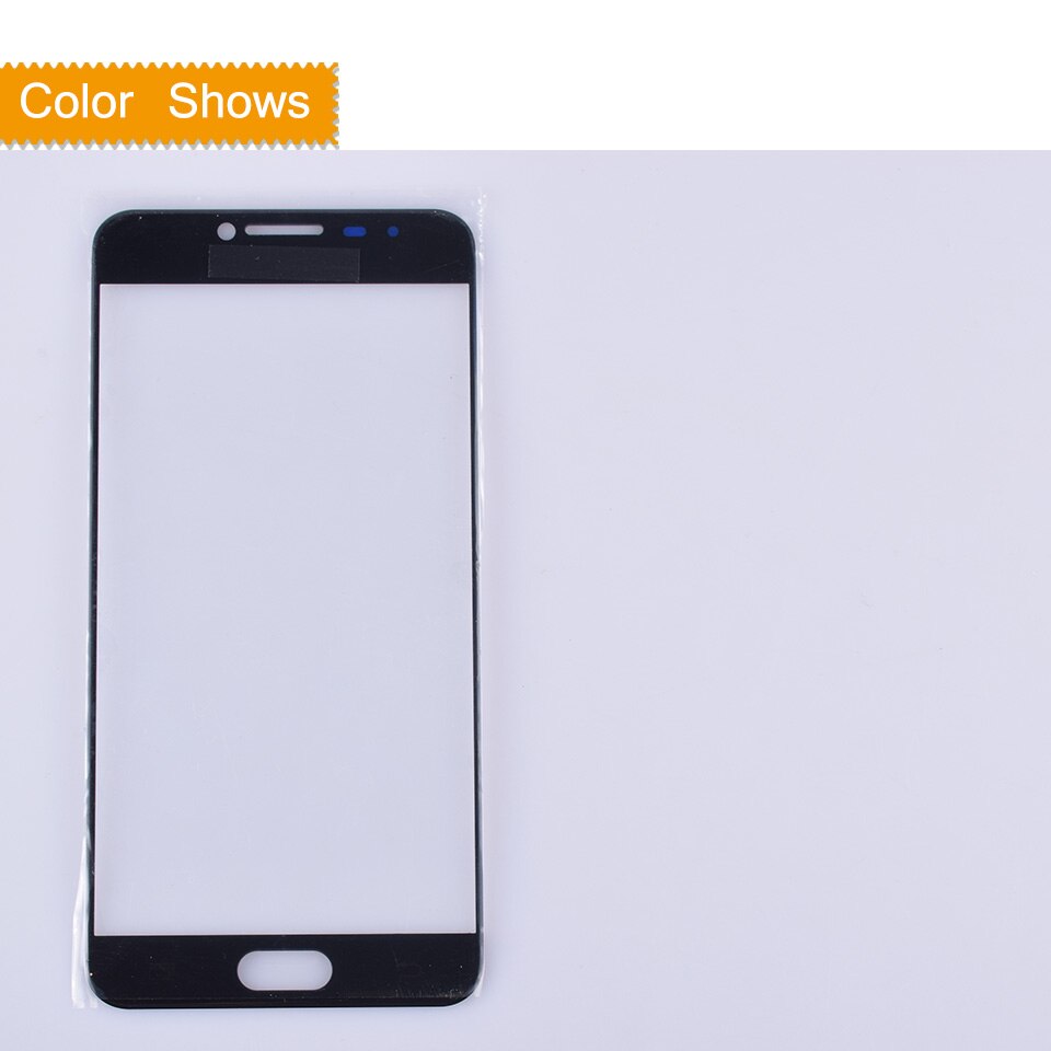 Voor samsung galaxy  c5 c5000 sm-c5000 touchscreen frontglaspaneel touchscreen  c5 buitenste glazen lens geen lcd-vervanging: Zwart geen cadeau