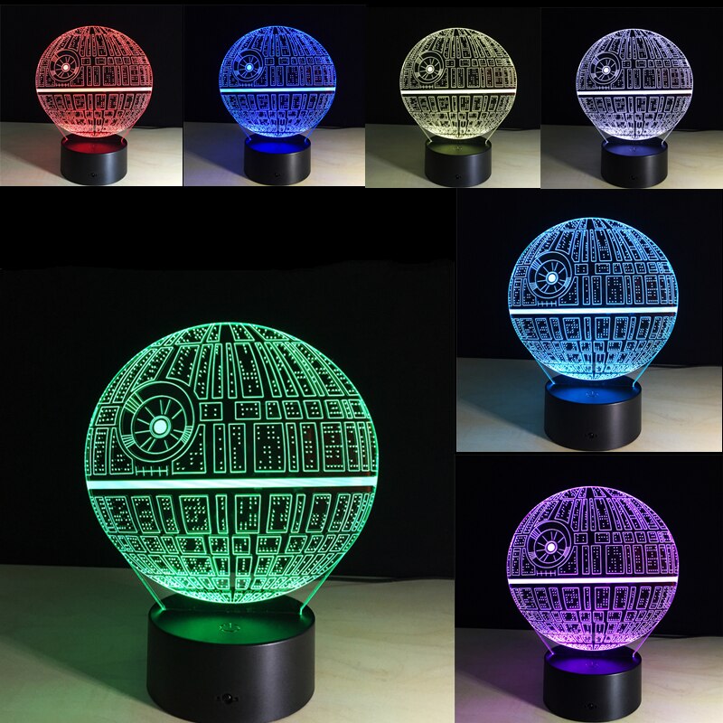 3d Lighting Fixture Football LED Table Night Lamp Remote Control RGB 7 Colors Changing Indoor Night Lights Illusion Lamp: Green