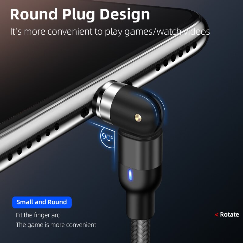 Cavo magnetico rotante a 540 ° Micro USB tipo C cavo di ricarica per Samsung S20 S10 nota 10 più Xiaomi Mi 10 Pro cavo magnetico 1M
