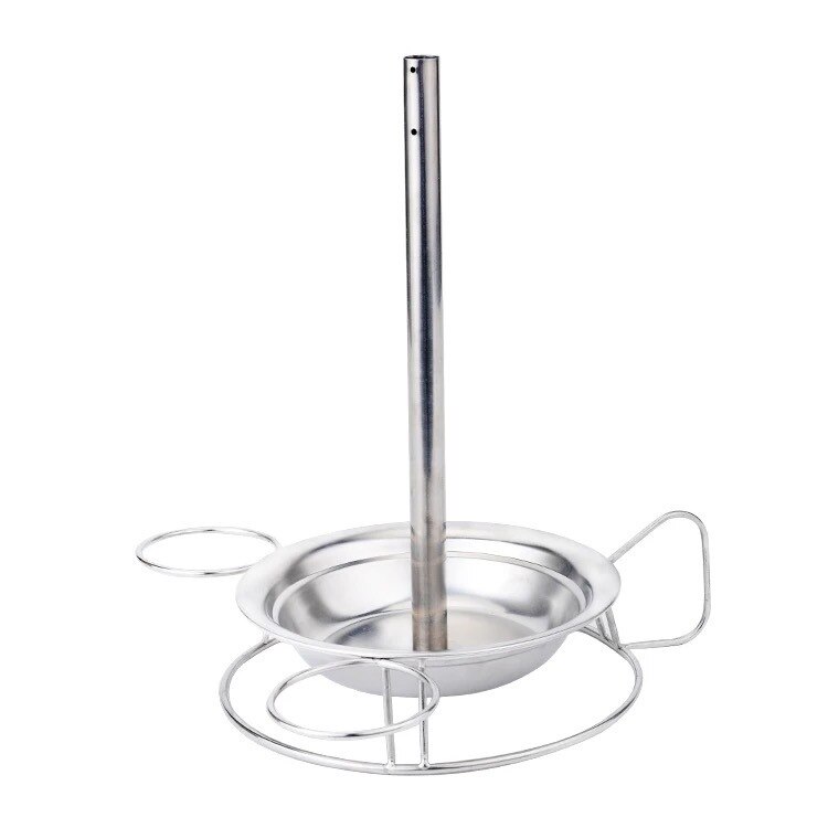 Parrilla para pollo de acero inoxidable, soporte para asar latas de cerveza, estante de cocina con sartén para parrilla, utensilios para barbacoa