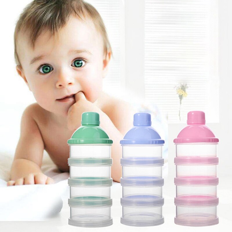 Draagbare Pasgeboren Baby Melkpoeder Dispenser Reizen Kinderen Babyvoeding 4 Lagen Melkpoeder Dispenser Fles Opslag Bevatten