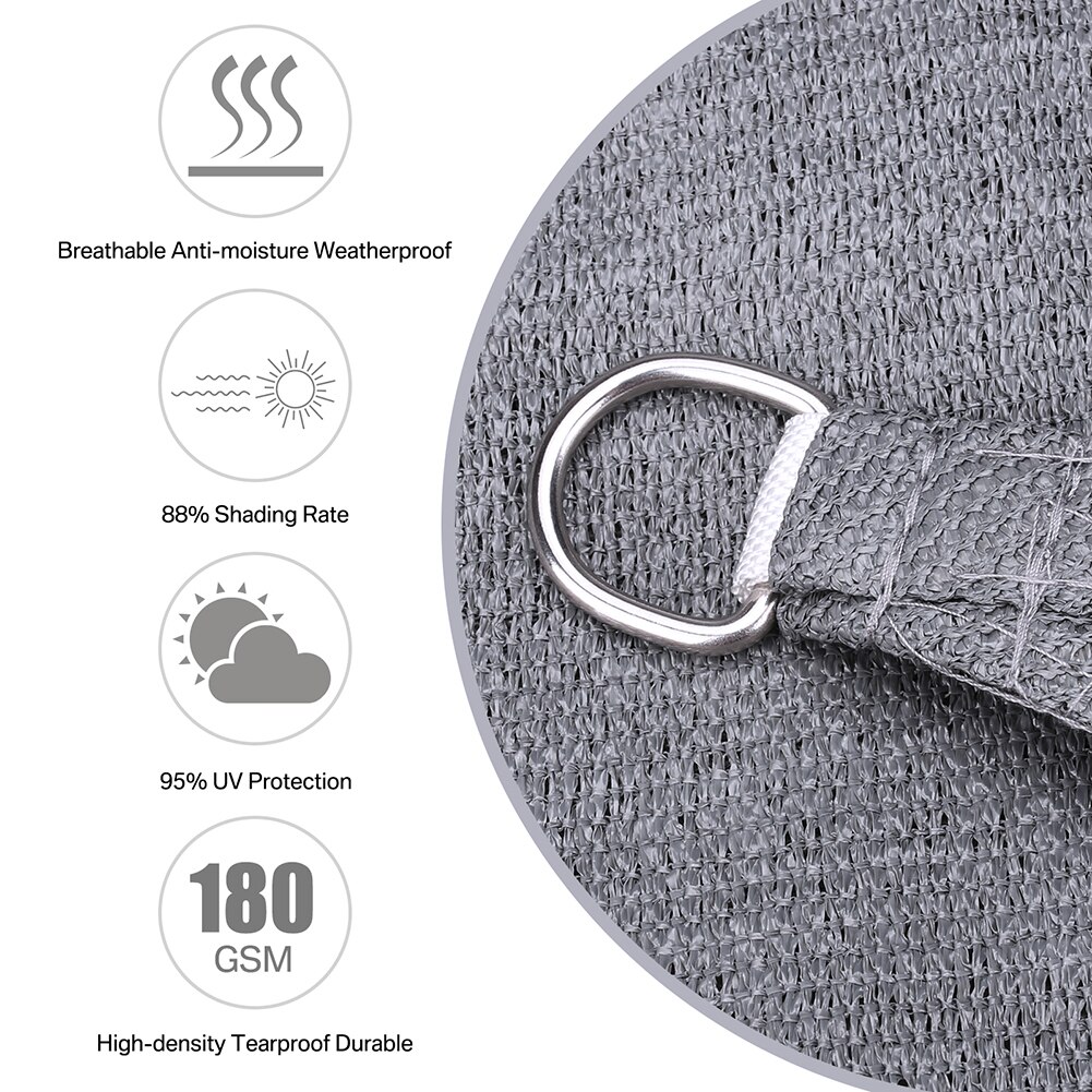 Portable HDPE Sunshade Net Durable Practical Shade Sail For Outdoors Garden Gazebo Awning Camping Canopy Tent Sun Shelter 40%OFF: Gray HDPE / Rectangle 3x4M
