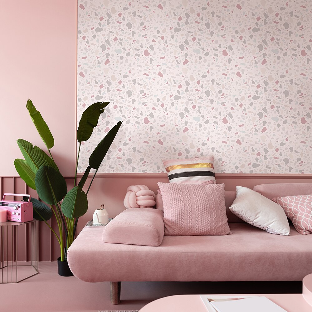 Funlife® 40 x 250cm terrazzo vægklistermærke gør-det-selv dekorativt selvklæbende fliseklistermærke til stue badeværelse køkken boligindretning