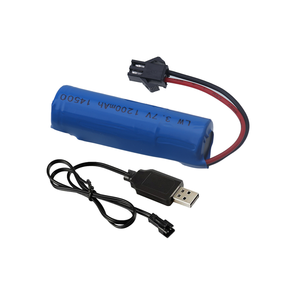 3.7V 1200mAh battery 14500 2S rechargeable battery for remote control toy helicopter train motorcycle 3.7v RC Stunt Car battery: WHITE