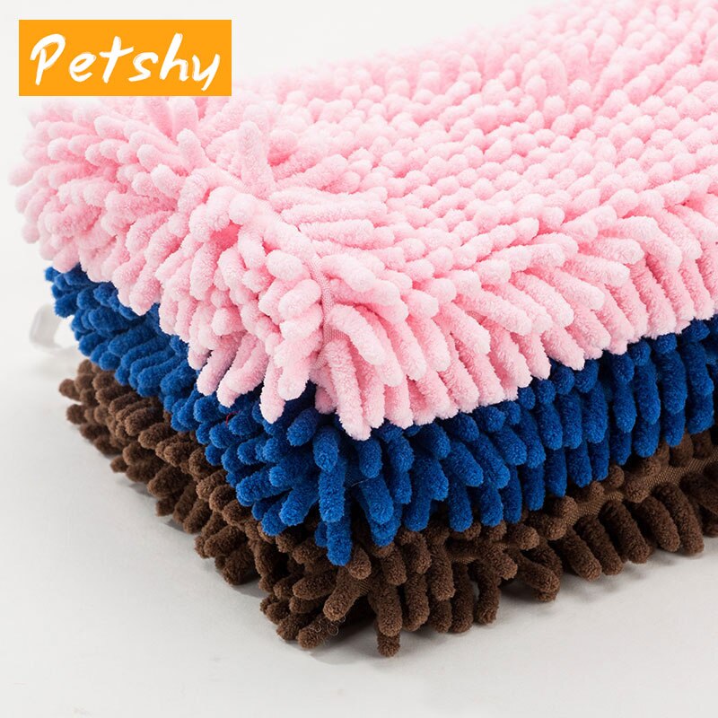 Petshy 36x80/36x48cm Pet Dog Bath Towel Soft Super Absorbent Puppy Cat Drying Towel Chenille Towel Products For Dogs Cat