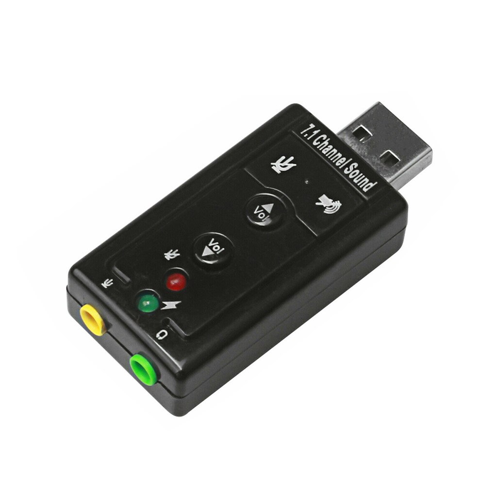 USB 7.1 Channel Sound Adapter Portable Driverless External Stereo Card Audio USB Device for Desktop or Notebook systems: Default Title