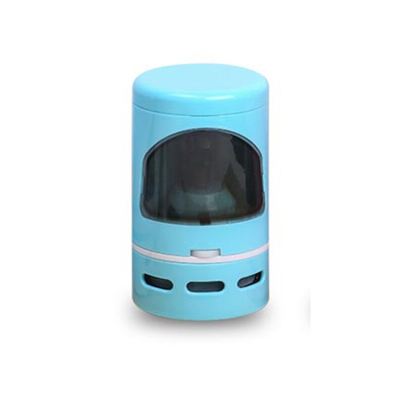 Desktop Mini Vacuum Cleaner Automatic Pencil Sharpener Electric Eraser Dust Suction School Office Home Stationer: blue