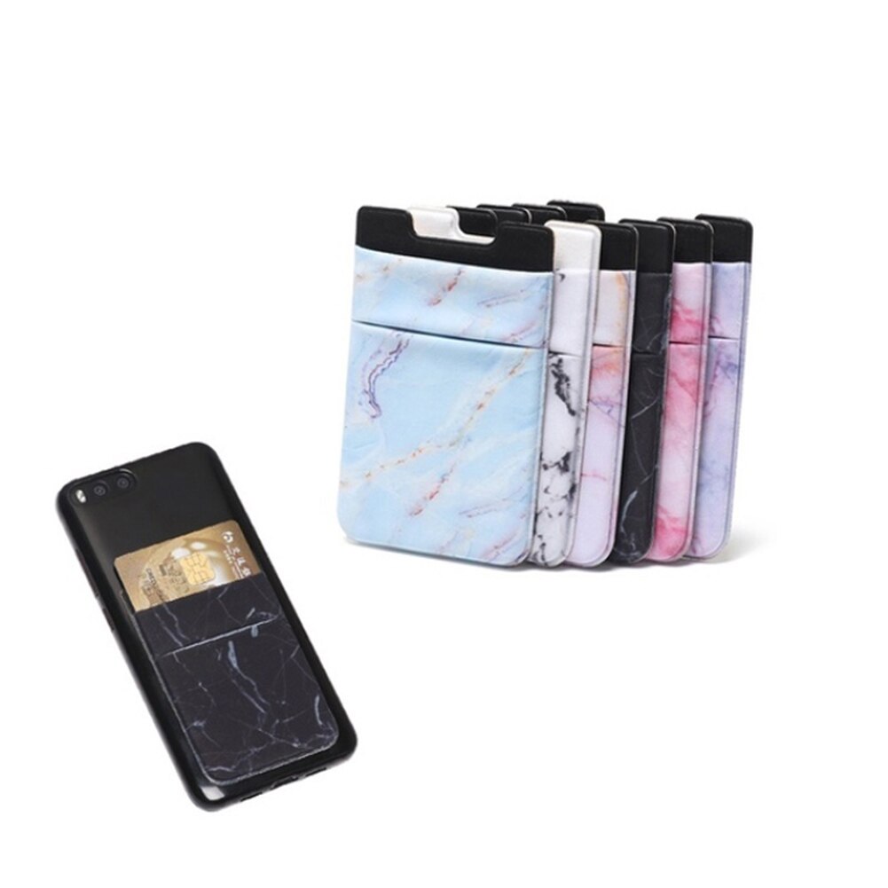 Marmer Zelfklevende Mobiele Telefoon Back Credit Id Kaarthouder Case Pocket Cover