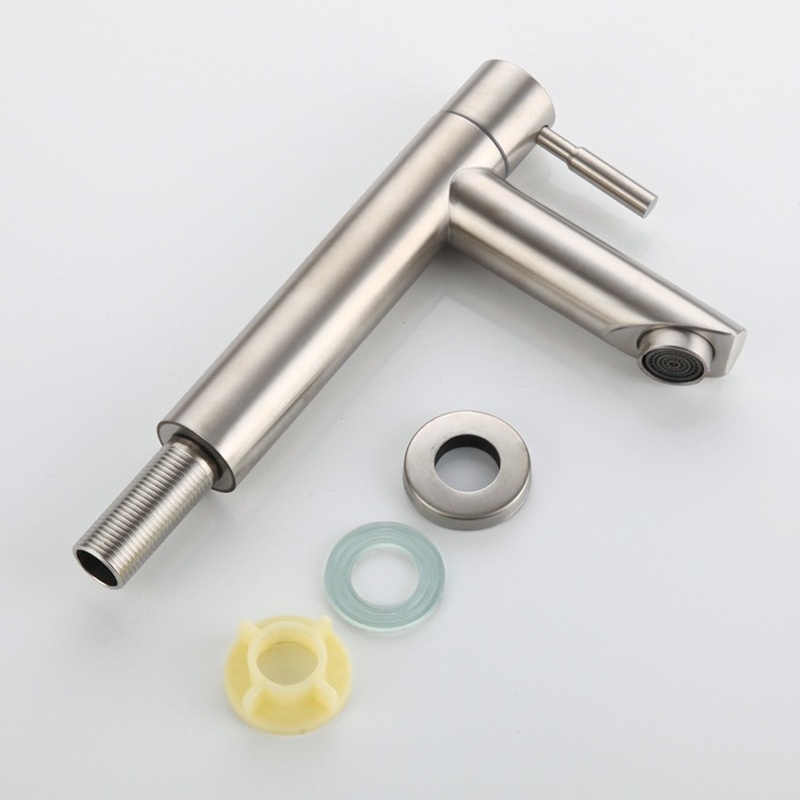 Grifo de lavabo de 1/2 pulgadas, grifo de agua fría individual de acero inoxidable 304, grifo de lavabo montado: Default Title