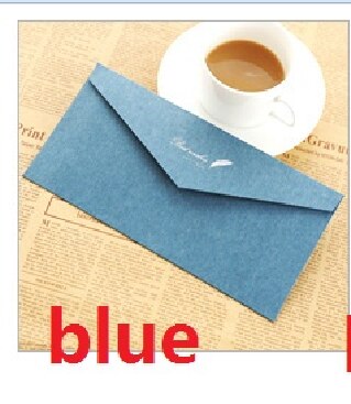 3 stks/partij/Set 11x22 cm Leuke Bussiness Enveloppen Voor Party Bedrijf Geen 5 Gekleurde Kraft dikke Opslag Enveloppen Off Wit: blue