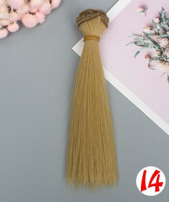 1pcs 15*100cm Doll Accessories Straight Synthetic Fiber Wig Hair For Doll Wigs High-temperature Wire: 14