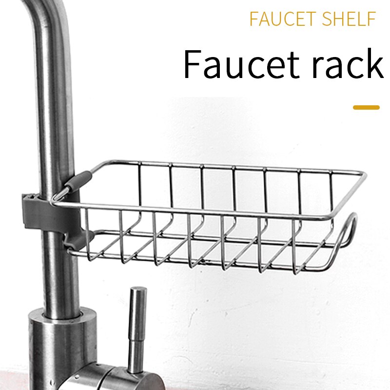 Kitchen sink faucet shelf stainless steel sponge h... – Vicedeal