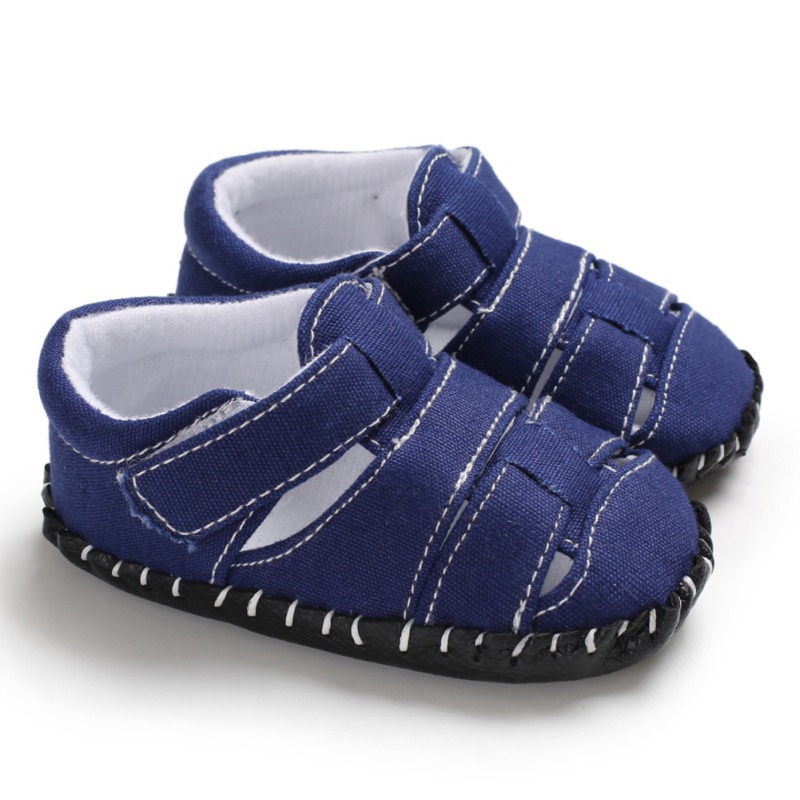 Zomer Baby Jongens Sandalen Pasgeboren Baby Schoenen Ademend Anti-Slip Holle Baby Sandalen Peuter Zachte Zolen Strand schoenen: Blauw / 3