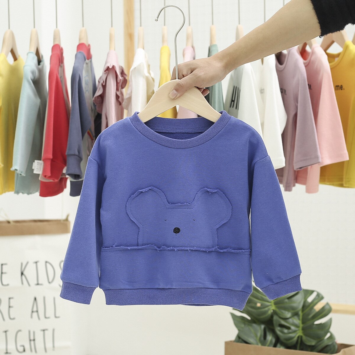 Baby girls sweatshirts vår höst barn hoodies långärmad tröja för barn tecknade björnkläder