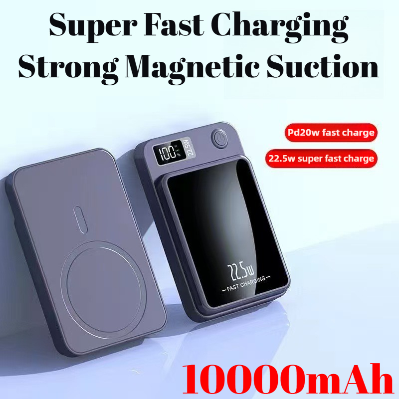 Cargador inalámbrico rápido, Banco de energía magnético portátil de 10000mAh para Iphone 12, 13, 14 Pro Max, batería auxiliar externa Macsafe