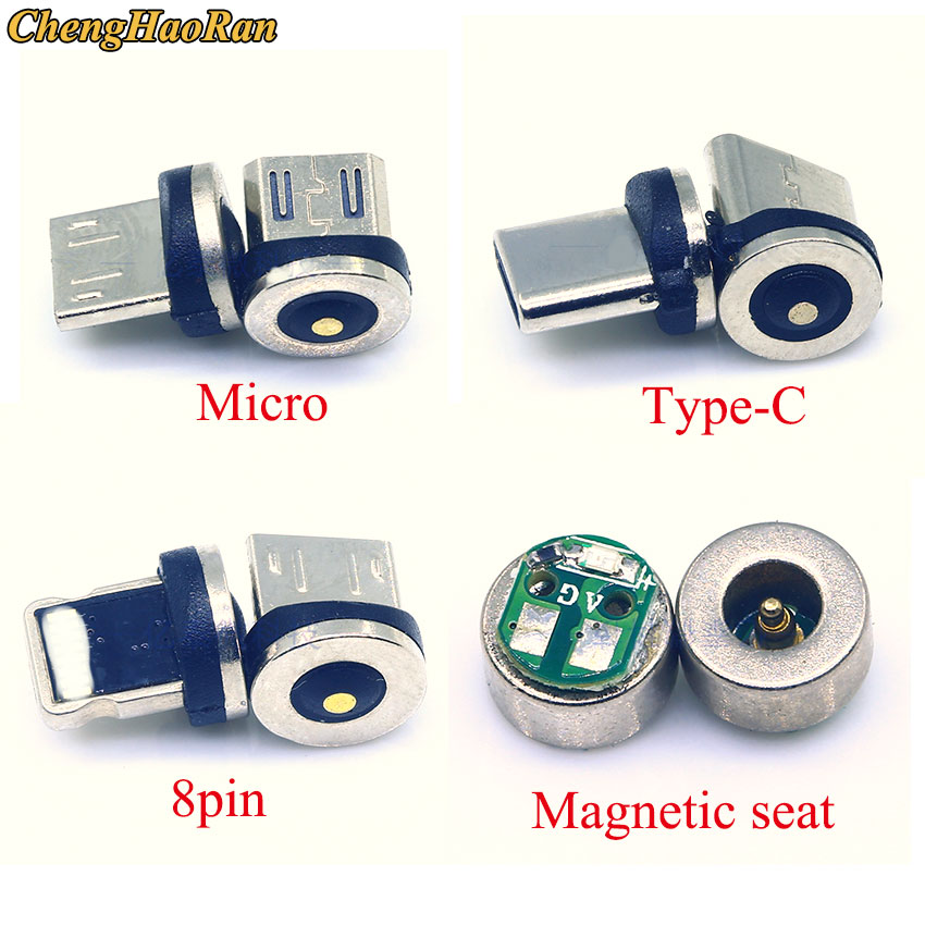 Chenghaoran 1Pcs Magnetische Zetel Kabel Adapter Micro Usb Type C Stofdicht Magnetische Tips Voor Iphone Magneet Lader Connector